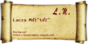 Lacza Máté névjegykártya